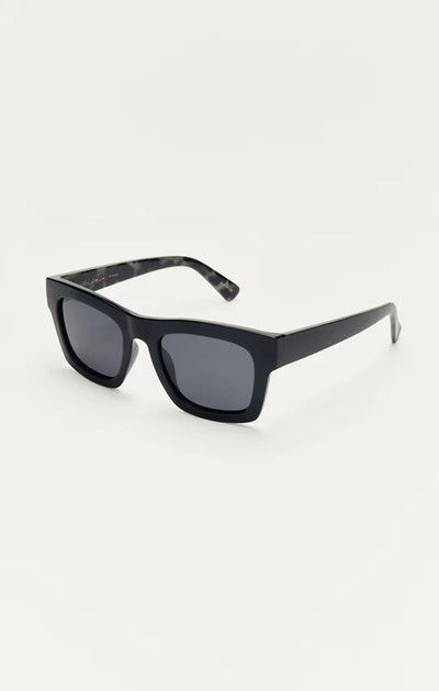 Lay Low Sunglasses in Polished Black Grey