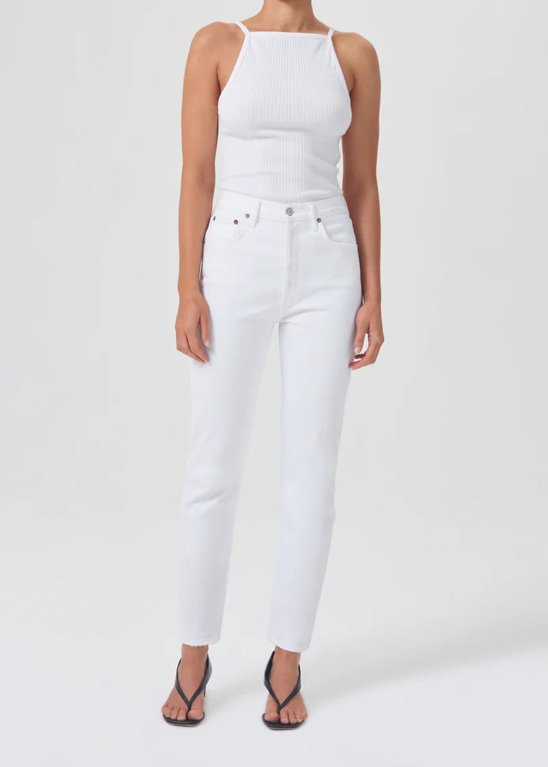 Riley Long High Rise Straight in Sour Cream