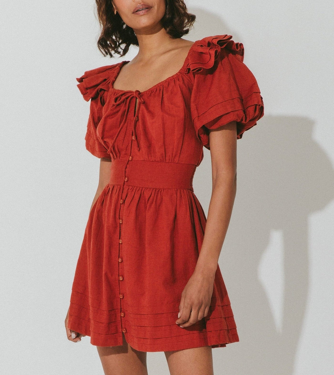 Tana Mini Dress in Brick